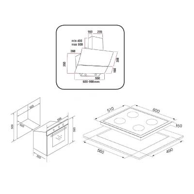 EXEP CLASS SİYAH 3 LÜ ANKASTRE SET (ED402-EO320-EF260) - 5